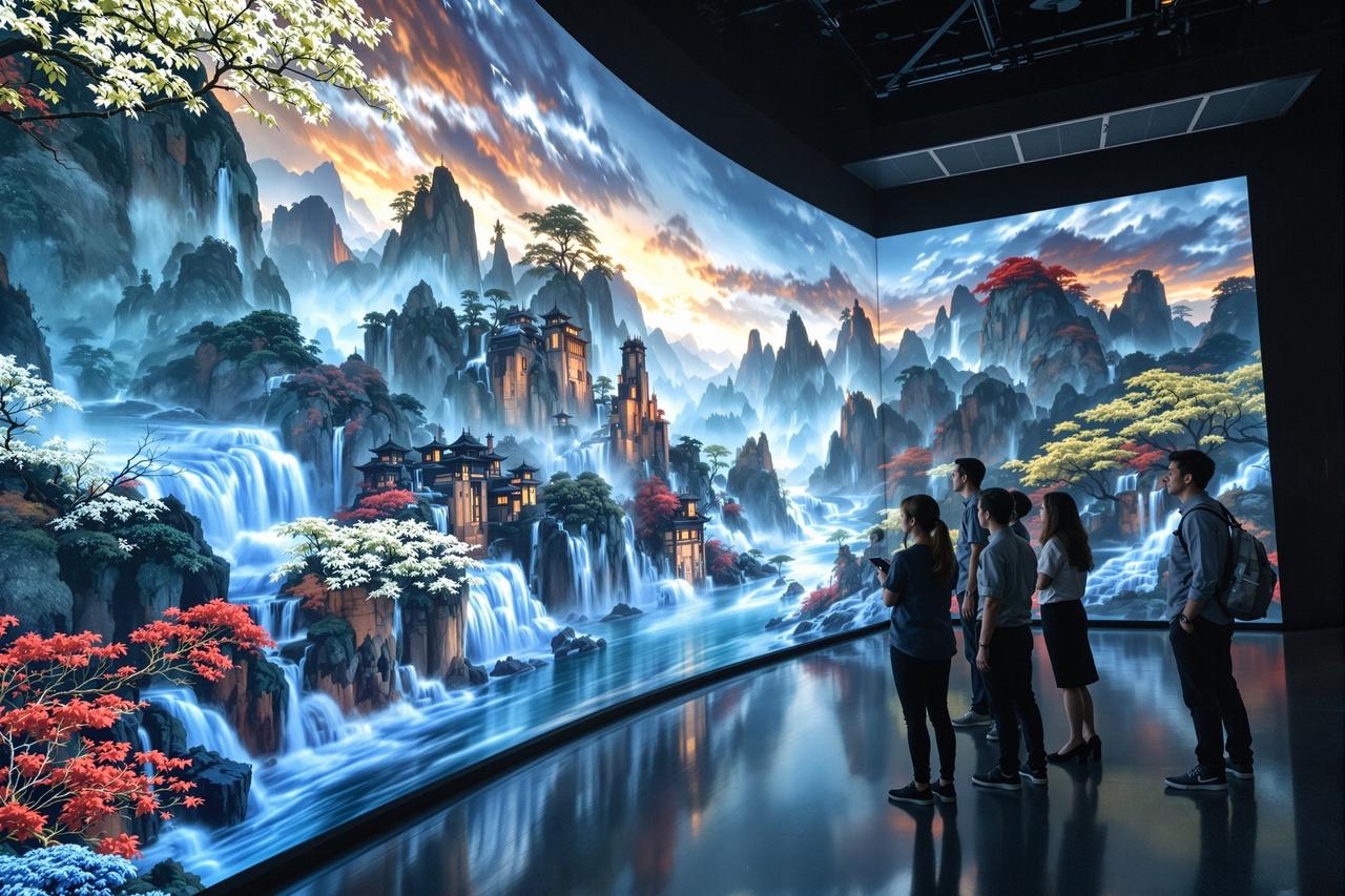鲁鲁影院携手故宫博物院打造《千里江山图》数字影像展，引领文化科技融合新方向新闻配图